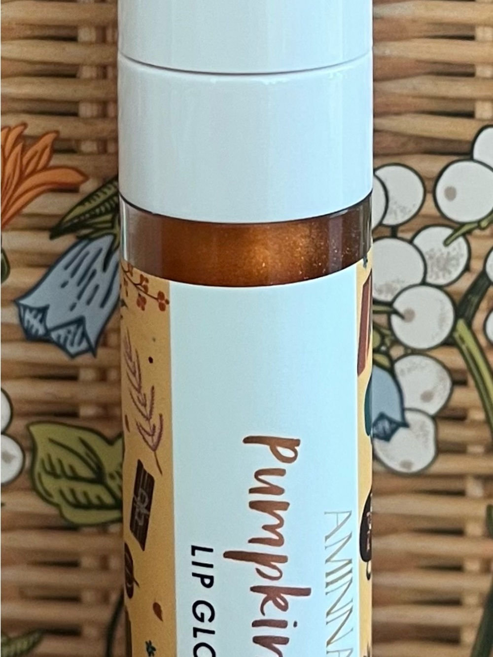 Aminnah Pumpkin Spice Lip Gloss - Discontinued Full Size Retail $28 NEW - Picture 2 of 4